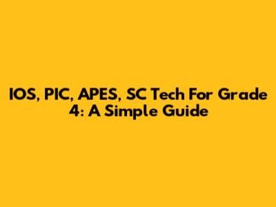 IOS, PIC, APES, SC Tech For Grade 4: A Simple Guide