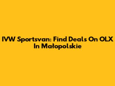 IVW Sportsvan: Find Deals On OLX In Małopolskie