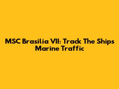 MSC Brasilia VII: Track The Ship's Marine Traffic