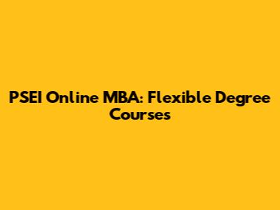 PSEI Online MBA: Flexible Degree Courses