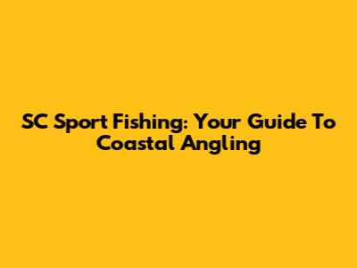 SC Sport Fishing: Your Guide To Coastal Angling
